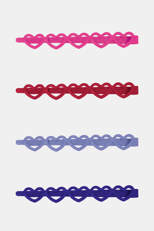 Heart Barrettes Set Of 4 view 1