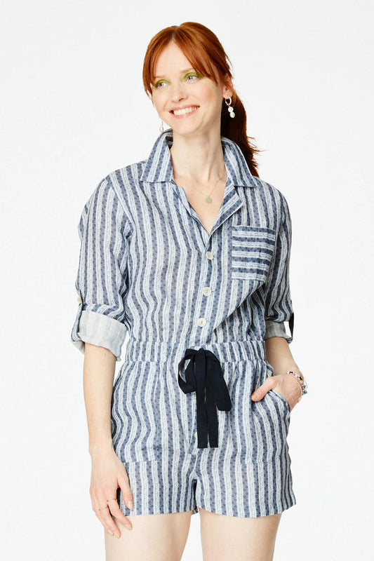 Lace Stripe Presley Romper view 1