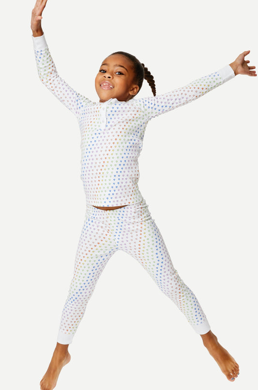 Personalized Kids Disco Hearts Pajamas view 1
