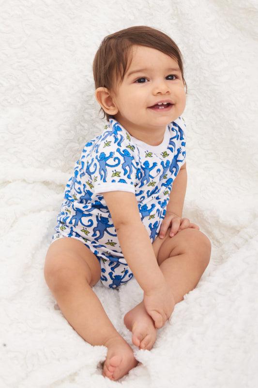 Infant Monkey Short Sleeve Onesie view 2