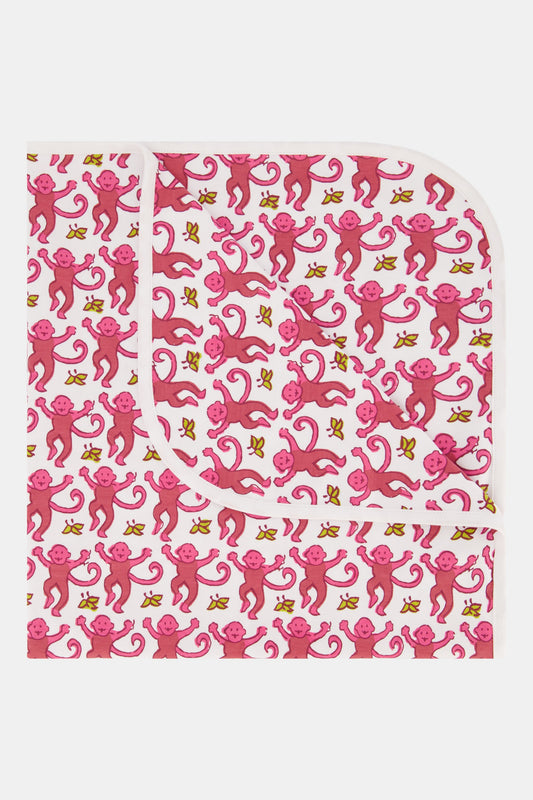 Infant Monkey Receiving Blanket view 1