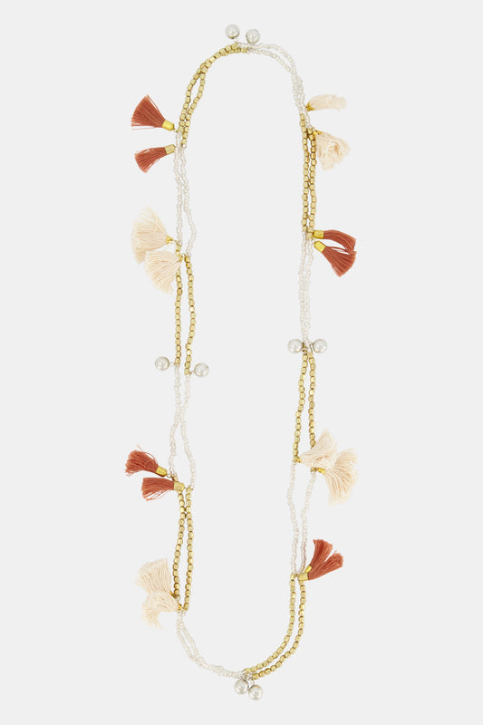 Metallic Pom Pom Necklace view 1