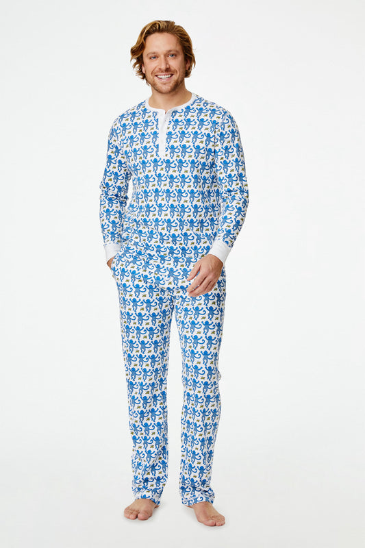 Mens Monkey Spencer Pajamas view 1