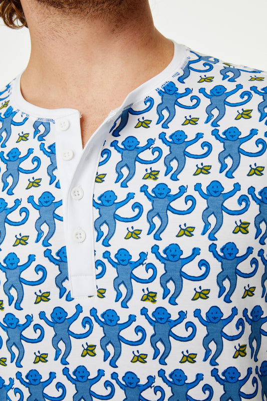 Mens Monkey Spencer Pajamas view 2