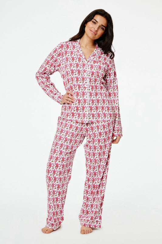 Monkey Long Sleeve Polo Pajamas view 1