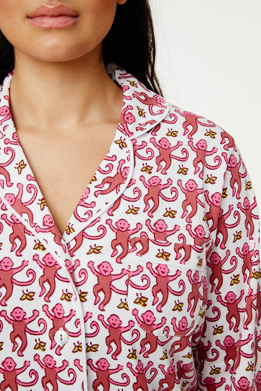 Monkey Long Sleeve Polo Pajamas view 2
