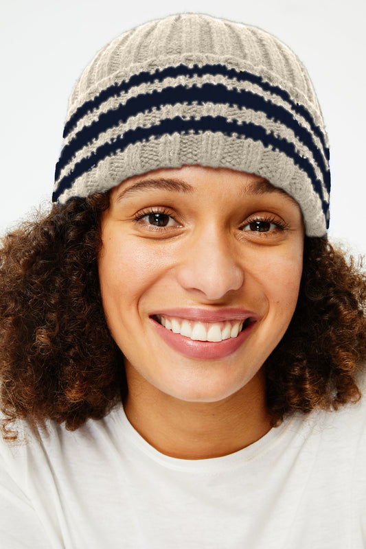 Stripe Fold Over Beanie view 2
